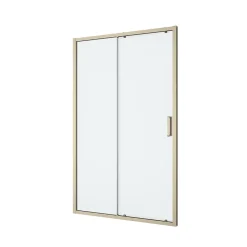 GoodHome Porte de douche coulissante l.120 x H.195 cm, verre transparent, profilés alu finition doré brossé, Ledava* Porte De Douche