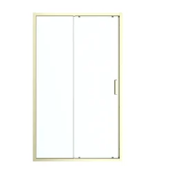 GoodHome Porte de douche coulissante l.120 x H.195 cm, verre transparent, profilés alu finition doré brossé, Ledava* Porte De Douche