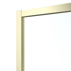 GoodHome Porte de douche coulissante l.120 x H.195 cm, verre transparent, profilés alu finition doré brossé, Ledava* Porte De Douche
