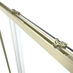 GoodHome Porte de douche coulissante l.120 x H.195 cm, verre transparent, profilés alu finition doré brossé, Ledava* Porte De Douche