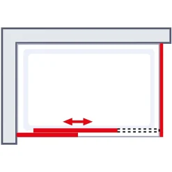 Schulte Porte de douche coulissante avec paroi latérale gauche l.120+90 x H.200 cm, verre transparent, profilé alu-argenté, Trend2.0