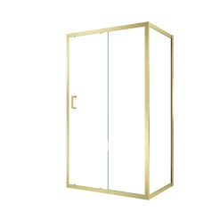 Galedo Porte de douche coulissante et paroi fixe l.120 + 80 x H.200 cm profilés doré brossé, Factory* Paroi De Douche