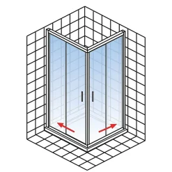 Schulte Porte de douche coulissante en accès d'angle l.90 x L.90 x H.180 cm, Sunny Vita* Porte De Douche