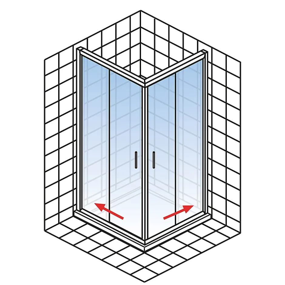 Schulte Porte de douche coulissante en accès d'angle l.90 x L.90 x H.180 cm, Sunny Vita* Porte De Douche