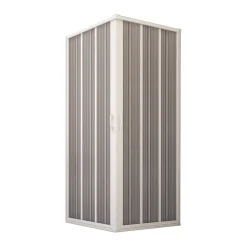Forte Porte de douche d'angle en PVC 90x90CM H185 avec Ouverture Centrale couleure Blanche mod. Flex
