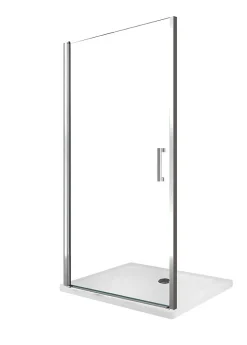 Laneri Porte de douche de 8 mm à battant pour installation en niche H.200 réversible - 64-68 cm