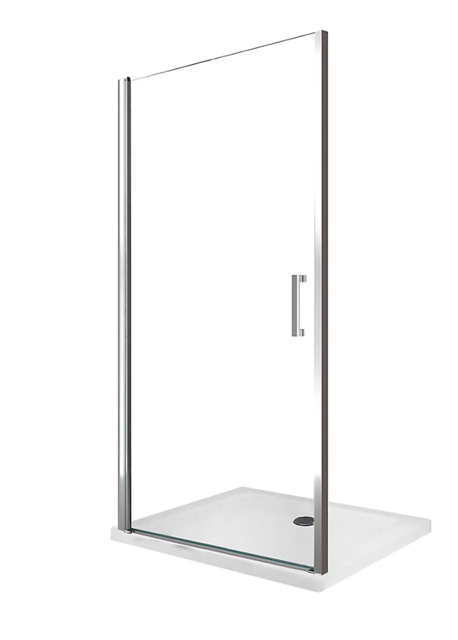 Laneri Porte de douche de 8 mm à battant pour installation en niche H.200 réversible - 64-68 cm