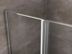 Laneri Porte de douche de 6 mm avec un petite paroi et une porte à battant dans la même ligne - 117-120 cm