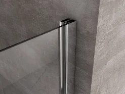 Laneri Porte de douche de 6 mm avec un petite paroi et une porte à battant dans la même ligne - 117-120 cm