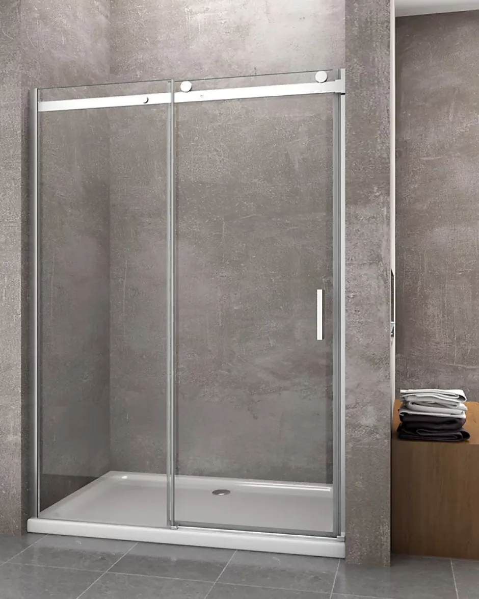 Laneri Porte de douche de 8 mm pour installation en niche H.190 avec ouverture coulissante et rèversible - 140 cm