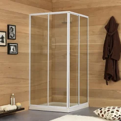 Kiamami Valentina Porte De Douche Extensible 80-90 Cm Profile Blanc En Aluminium Erice