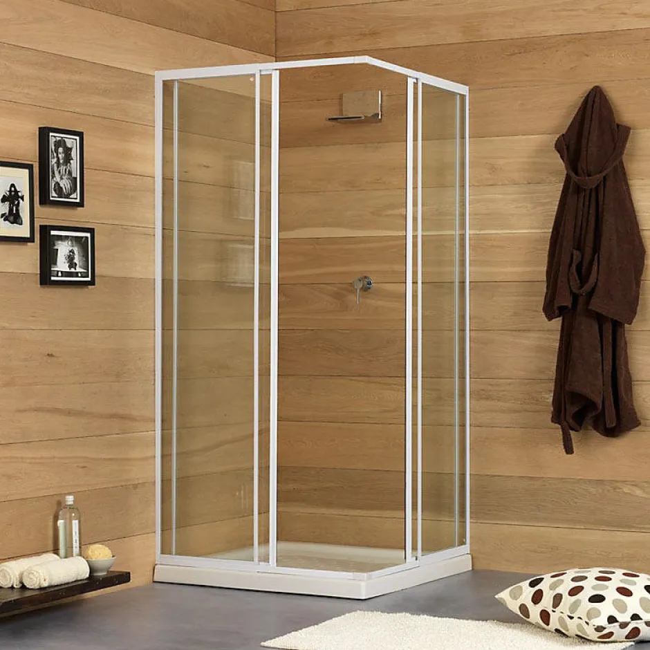 Kiamami Valentina Porte De Douche Extensible 80-90 Cm Profile Blanc En Aluminium Erice