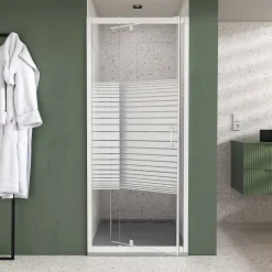 Aurlane Porte de Douche Extensible de 69 a 80 x 185cm - Profil Blanc - Verre Trempé 4mm - FLEXY* Porte De Douche