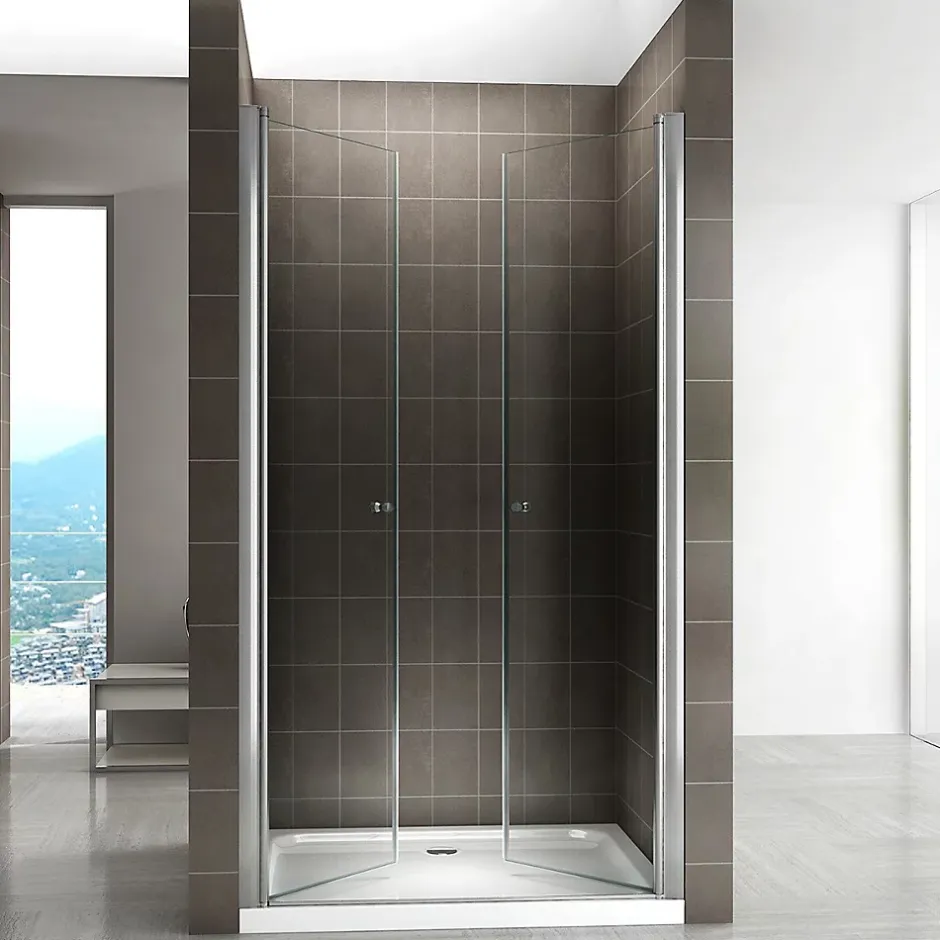 Saniverre Porte de douche GINA H.195 réglable de 104 à 108 cm verre 6 mm transparent -