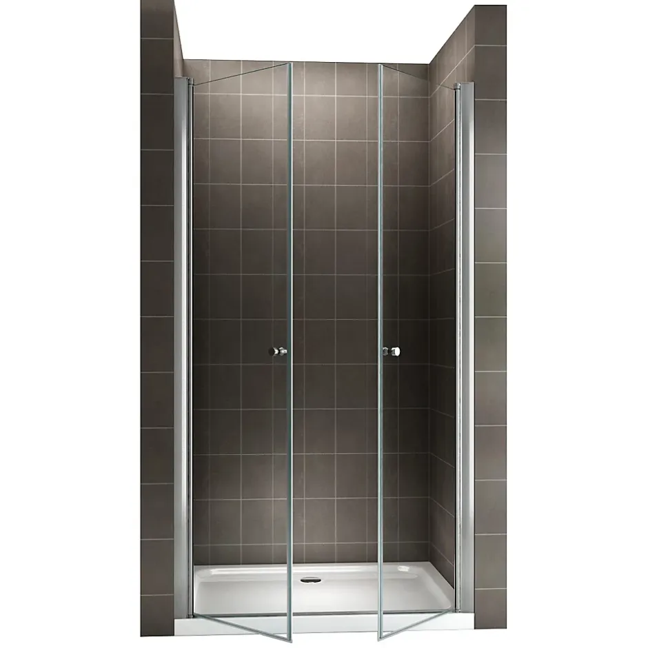 Saniverre Porte de douche GINA H.195 réglable de 104 à 108 cm verre 6 mm transparent -