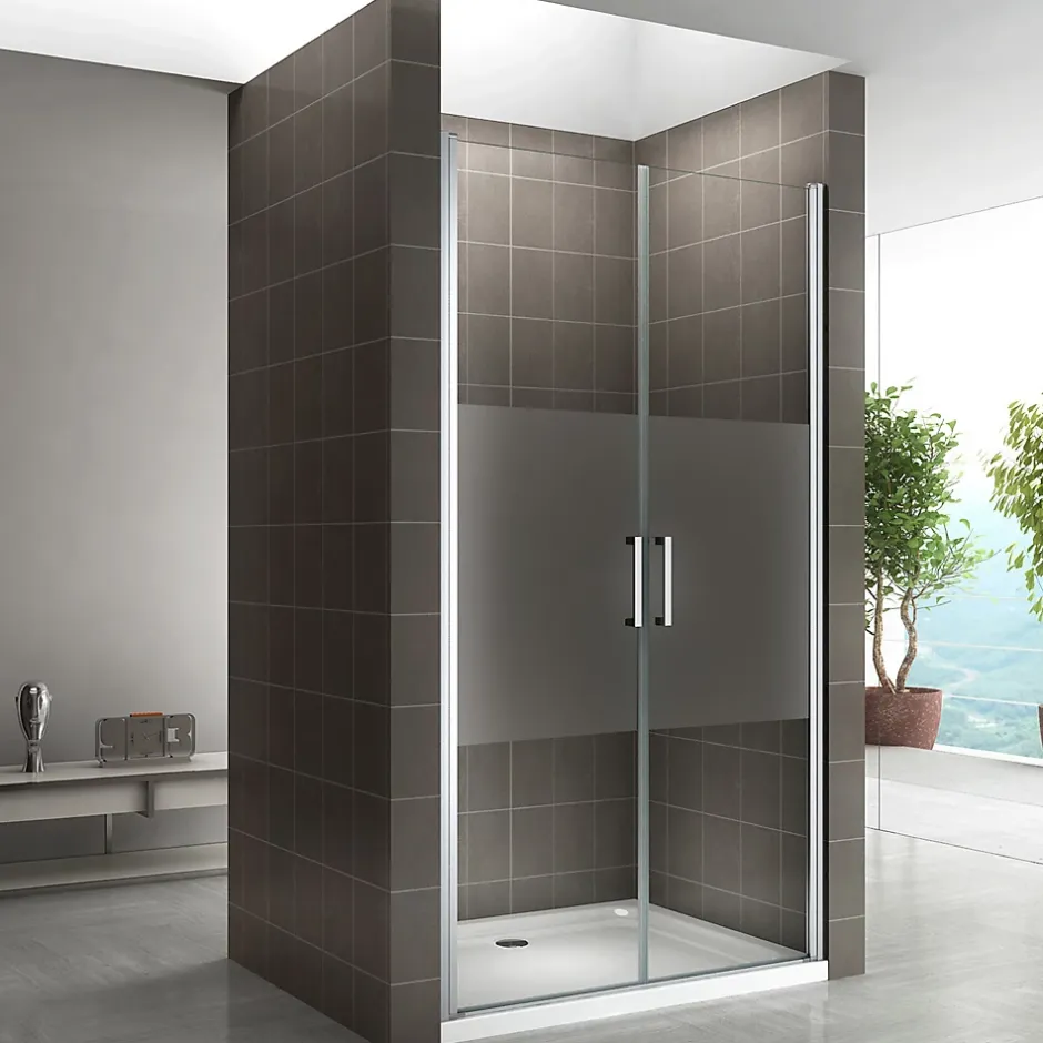 Saniverre Porte de douche KAYA H.180 réglable de 77 à 80 cm verre 6 mm semi-opaque -