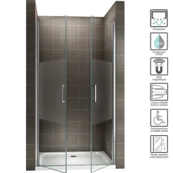 Saniverre Porte de douche KAYA H.180 réglable de 77 à 80 cm verre 6 mm semi-opaque -