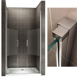 Saniverre Porte de douche KAYA H.180 réglable de 77 à 80 cm verre 6 mm semi-opaque -
