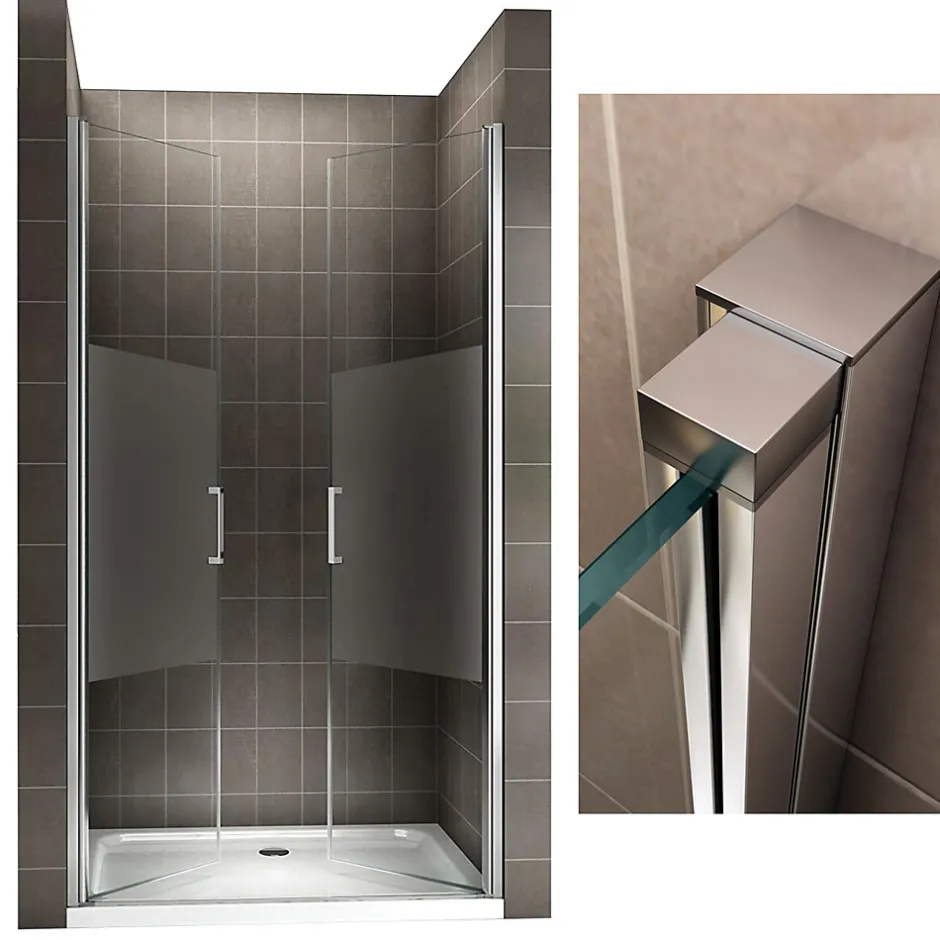 Saniverre Porte de douche KAYA H.180 réglable de 77 à 80 cm verre 6 mm semi-opaque -
