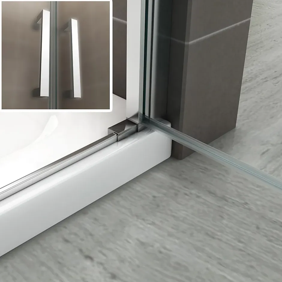 Saniverre Porte de douche KAYA H.180 réglable de 77 à 80 cm verre 6 mm semi-opaque -