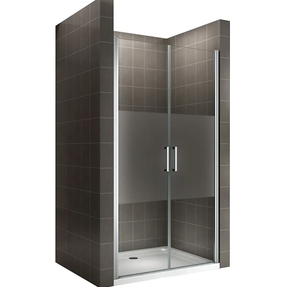 Saniverre Porte de douche KAYA H.180 réglable de 77 à 80 cm verre 6 mm semi-opaque -