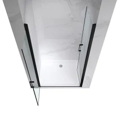 Saniverre Porte de douche KAYA-BLACK H. 180, l. 95-98 cm, verre transparent 6 mm anticalcaire -