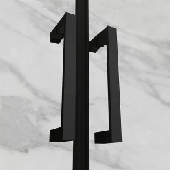 Saniverre Porte de douche KAYA-BLACK H. 195, l. 77-80 cm, verre transparent 6 mm anticalcaire -* Porte De Douche