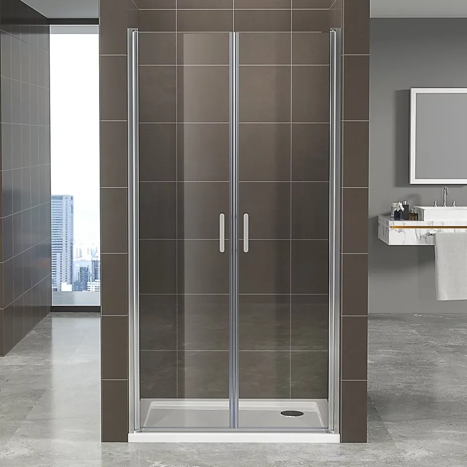 Saniverre Porte de douche KIMI H.180 largeur réglable 70 à 73 cm verre transparent -