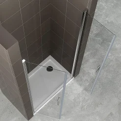 Saniverre Porte de douche KIMI H.180 largeur réglable 70 à 73 cm verre transparent -