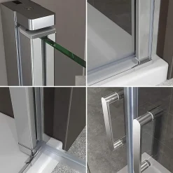 Saniverre Porte de douche KIMI H.180 largeur réglable 88 à 91 cm verre transparent -* Porte De Douche