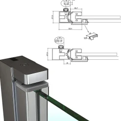 Saniverre Porte de douche KIMI H.180 largeur réglable 88 à 91 cm verre transparent -* Porte De Douche