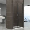 Saniverre Porte de douche KIMIBLACK H.190 largeur réglable 97 à 100 cm verre transparent -