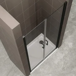 Saniverre Porte de douche KIMIBLACK H.190 largeur réglable 97 à 100 cm verre transparent -