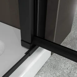 Saniverre Porte de douche KIMIBLACK H.190 largeur réglable 97 à 100 cm verre transparent -