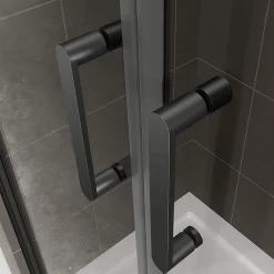 Saniverre Porte de douche KIMIBLACK H.190 largeur réglable 97 à 100 cm verre transparent -