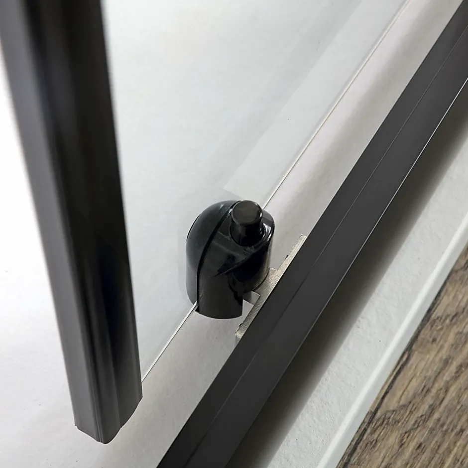 Kiamami Valentina Porte de douche niche 130 cm noir mat avec installation réversible - city* Porte De Douche