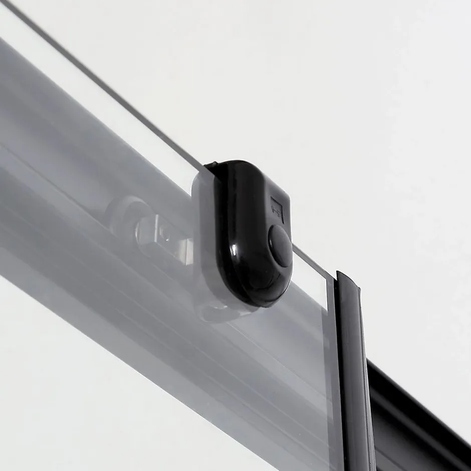 Kiamami Valentina Porte de douche niche 130 cm noir mat avec installation réversible - city* Porte De Douche
