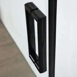 Kiamami Valentina Porte de douche noir mat 140 cm niche avec porte coulissante - city* Porte De Douche