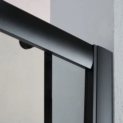 Kiamami Valentina Porte de douche noir mat 140 cm niche avec porte coulissante - city* Porte De Douche