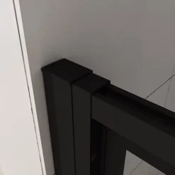 AICA Sanitaire porte de douche Noir 100x200cm,5mm verre securit,Paroi de douche avec porte pivotante,Robustesse et Design Moderne
