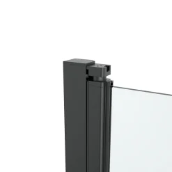 GoodHome Porte de douche pivotante l.90 x H.195 cm, verre transparent, profilés alu noir, Ledava* Porte De Douche