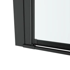 GoodHome Porte de douche pivotante l.90 x H.195 cm, verre transparent, profilés alu noir, Ledava* Porte De Douche