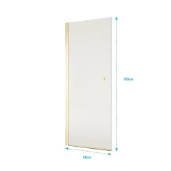 Aurlane Porte de Douche Pivotante 80x180 cm en Verre Trempe 5 mm - Finition Or Brosse - GOLD ELEMENTARY* Porte De Douche