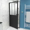 Galedo Porte de douche pivotante noir Fabrik 90cm