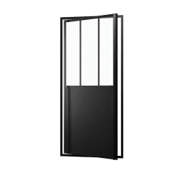 Galedo Porte de douche pivotante noir Fabrik 90cm