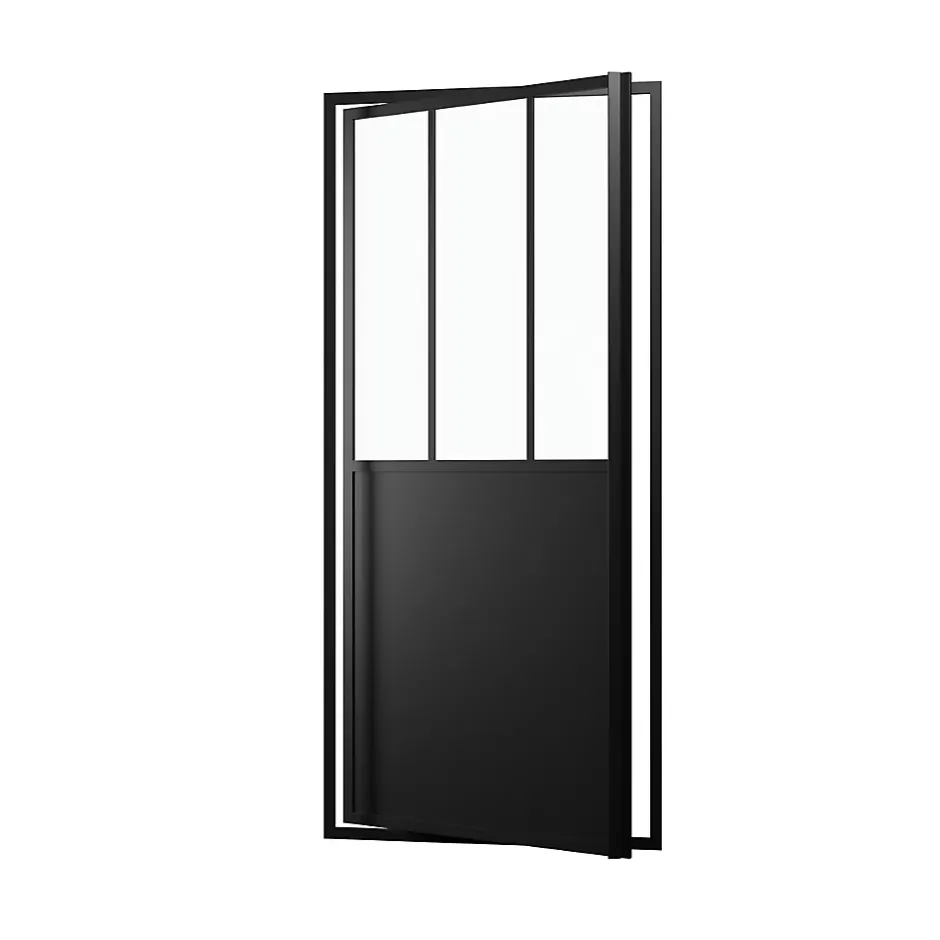 Galedo Porte de douche pivotante noir Fabrik 90cm