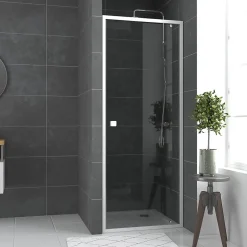 Galedo Porte de douche pivotante blanc Spot transparent 70 à 80cm* Porte De Douche