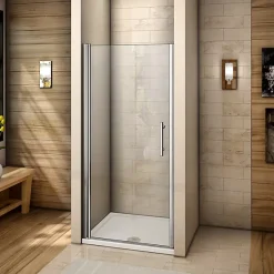 AICA Sanitaire Porte de douche pivotante 70cm en 6mm verre anticalcaire Installation en niche Hauteur 197cm