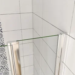 AICA Sanitaire Porte de douche pivotante en 6mm verre securit anticalcaire porte de douche 106cm avec 1 élément fixe Hauteur 187cm* Porte De Douche