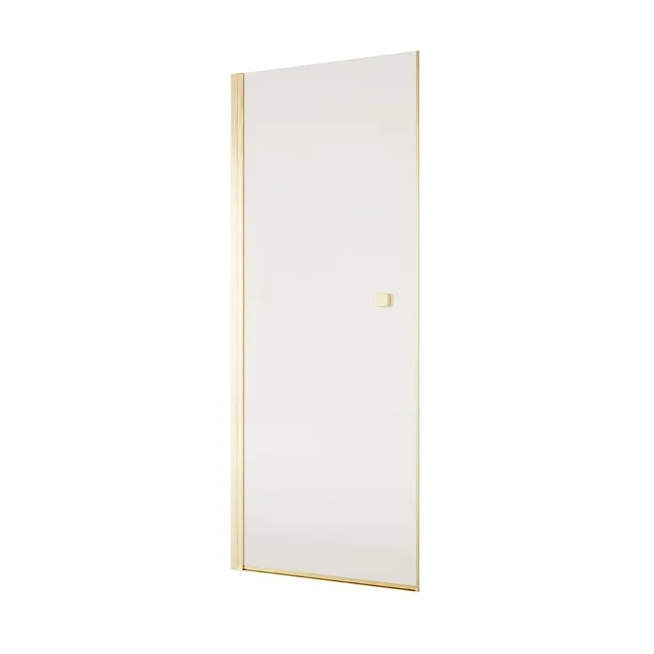 Aurlane Porte de Douche Pivotante 70x180 cm en Verre Trempe 5 mm - Finition Or Brosse - GOLD ELEMENTARY
